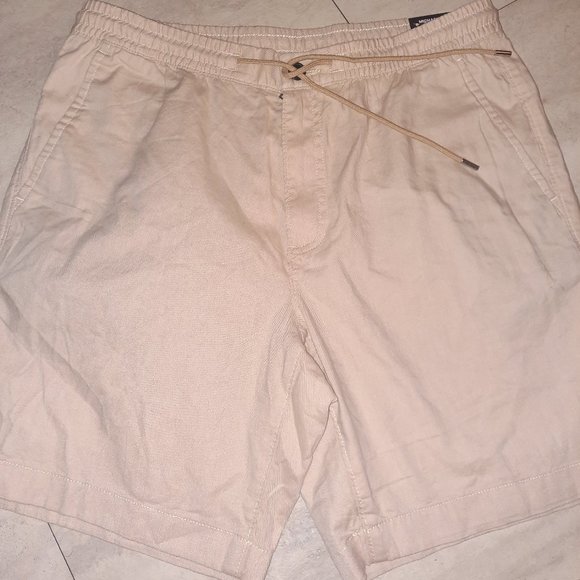 Michael Kors khaki Tan Shorts, drawstrings elastic waistband, size Large - Picture 1 of 5